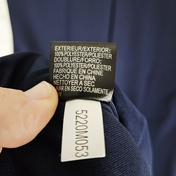 TAHARI | Kyle navy crepe sleeveless keyhole back shirt dress - Picture 7 of 11